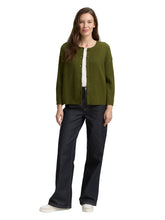 Afbeelding in Gallery-weergave laden, TOM TAILOR KNIT COSY RIB CARDIGAN deep ivy melange