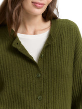 Afbeelding in Gallery-weergave laden, TOM TAILOR KNIT COSY RIB CARDIGAN deep ivy melange