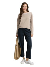 Afbeelding in Gallery-weergave laden, TOM TAILOR KNIT PULLOVER WITH BUBBLE STRUCTURE soft taupe bubble knit stripe