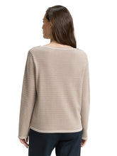 Afbeelding in Gallery-weergave laden, TOM TAILOR KNIT PULLOVER WITH BUBBLE STRUCTURE soft taupe bubble knit stripe