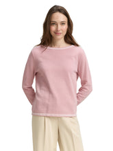 Afbeelding in Gallery-weergave laden, TOM TAILOR KNIT PULLOVER WITH BUBBLE STRUCTURE rose bubble knit stripe