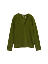 Afbeelding in Gallery-weergave laden, TOM TAILOR KNIT FLUENT V-NECK PULLOVER deep ivy green