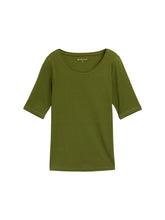Afbeelding in Gallery-weergave laden, TOM TAILOR T-SHIRT CREW NECK deep ivy green