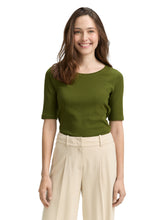 Afbeelding in Gallery-weergave laden, TOM TAILOR T-SHIRT CREW NECK deep ivy green