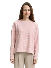 Load image into Gallery viewer, TOM TAILOR SWEATSHIRT STRIPED BOATNECK morning pink offwhite