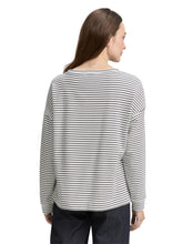 Afbeelding in Gallery-weergave laden, TOM TAILOR SWEATSHIRT STRIPED BOATNECK eclipse blue offwhite stripe
