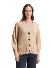 Afbeelding in Gallery-weergave laden, TOM TAILOR KNIT HAIRY BATWING CARDIGAN sand stone beige melange