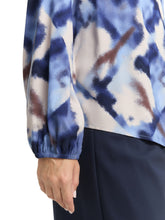 Afbeelding in Gallery-weergave laden, TOM TAILOR BLOUSE PRINTED V-NECK blue blurry argyle