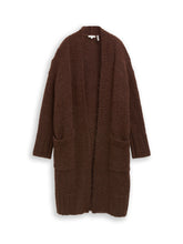 Afbeelding in Gallery-weergave laden, TOM TAILOR KNIT HAIRY COATIGAN dark pecan brown