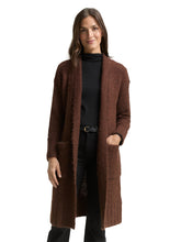 Afbeelding in Gallery-weergave laden, TOM TAILOR KNIT HAIRY COATIGAN dark pecan brown