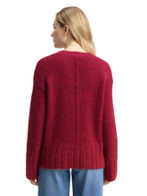 Afbeelding in Gallery-weergave laden, TOMTAILOR KNIT HAIRY V-NECK PULLOVER rumba red melange