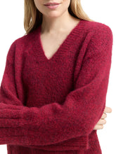 Afbeelding in Gallery-weergave laden, TOMTAILOR KNIT HAIRY V-NECK PULLOVER rumba red melange