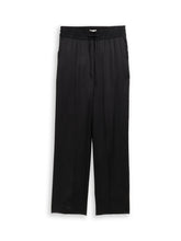 Afbeelding in Gallery-weergave laden, TOM TAILOR SATIN WIDE LEG PANTS deep black
