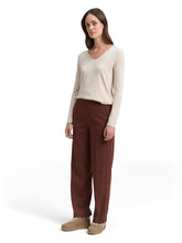 Afbeelding in Gallery-weergave laden, TOM TAILOR EASY STRAIGHT PEL PANTS dark pecan brown