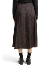 Afbeelding in Gallery-weergave laden, TOM TAILOR SKIRT SATIN brown black big leo print