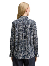 Afbeelding in Gallery-weergave laden, TOM TAILOR BLOUSE SHIRT PRINTED navy abstract dot design