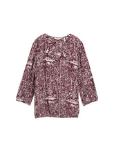 Load image into Gallery viewer, TOM TAILOR BLOUSE WITH FEMININE V-NECK dark red abstract dot design