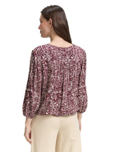 Load image into Gallery viewer, TOM TAILOR BLOUSE WITH FEMININE V-NECK dark red abstract dot design