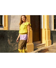 Load image into Gallery viewer, TRAMONTANA TOP BRODERIE ANGLAISE lime
