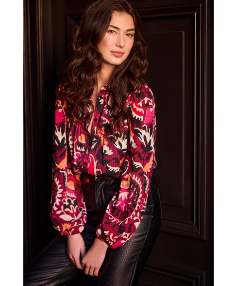 TRAMONTANA BLOUSE BOLD FLOWERS print pinks