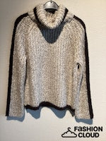 GEISHA PULLOVER STRIPE AT SLEEVE sand melange/brown