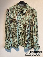 GEISHA BLOUSE PRINT green/brown