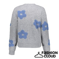 Afbeelding in Gallery-weergave laden, GEISHA VEST FLOWERS grey melange/blue
