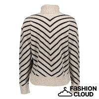 Afbeelding in Gallery-weergave laden, GEISHA CARDIGAN ZIP STRIPED black/sand
