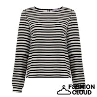 GEISHA TOP STRIPED AJOUR black/off white