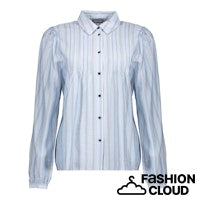 Load image into Gallery viewer, GEISHA BLOUSE STRIPES light blue/greige
