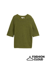 TOM TAILOR KNIT OPEN STRUCTURED SHORTSLEEVE deep ivy green