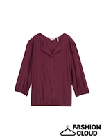 TOM TAILOR BLOUSE WITH FEMININE V-NECK bordeaux red