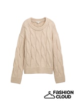 Afbeelding in Gallery-weergave laden, TOM TAILOR KNIT PULLOVER WITH CABLE STRUCTURE soft taupe melange
