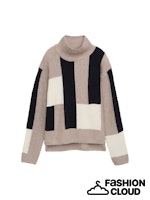 TOM TAILOR KNIT STRUCTURED COLOR BLOCK taupe structured