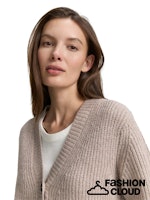 Afbeelding in Gallery-weergave laden, TOM TAILOR KNIT V-NECK RIB CARDIGAN soft taupe melange
