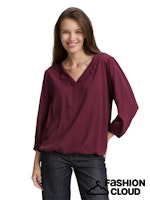 Load image into Gallery viewer, TOM TAILOR BLOUSE WITH FEMININE V-NECK bordeaux red
