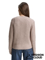 Afbeelding in Gallery-weergave laden, TOM TAILOR KNIT V-NECK RIB CARDIGAN soft taupe melange
