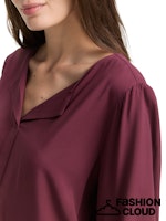 Load image into Gallery viewer, TOM TAILOR BLOUSE WITH FEMININE V-NECK bordeaux red

