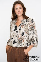 Load image into Gallery viewer, GEISHA BLOUSE PRINT beige/black
