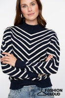 Afbeelding in Gallery-weergave laden, GEISHA PULL STRIPES TURTLENECK navy/off white
