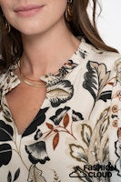 Load image into Gallery viewer, GEISHA BLOUSE PRINT beige/black
