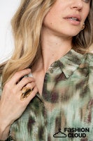 Load image into Gallery viewer, GEISHA BLOUSE PRINT green/brown
