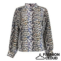 Load image into Gallery viewer, GEISHA BLOUSE ANIMAL camel/blue/black
