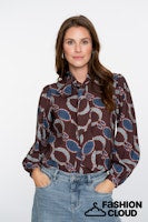 Load image into Gallery viewer, GEISHA BLOUSE PRINT bordeaux/blue
