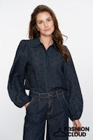 Load image into Gallery viewer, GEISHA BLOUSE WITH LACE DETAILS navy
