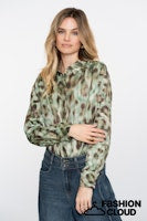 Load image into Gallery viewer, GEISHA BLOUSE PRINT green/brown
