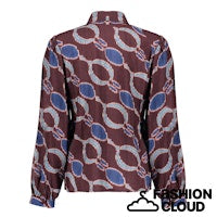 Load image into Gallery viewer, GEISHA BLOUSE PRINT bordeaux/blue
