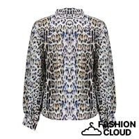 Load image into Gallery viewer, GEISHA BLOUSE ANIMAL camel/blue/black
