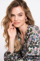 Load image into Gallery viewer, GEISHA BLOUSE FLOWERS lila/green
