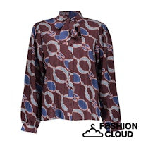 GEISHA BLOUSE PRINT bordeaux/blue